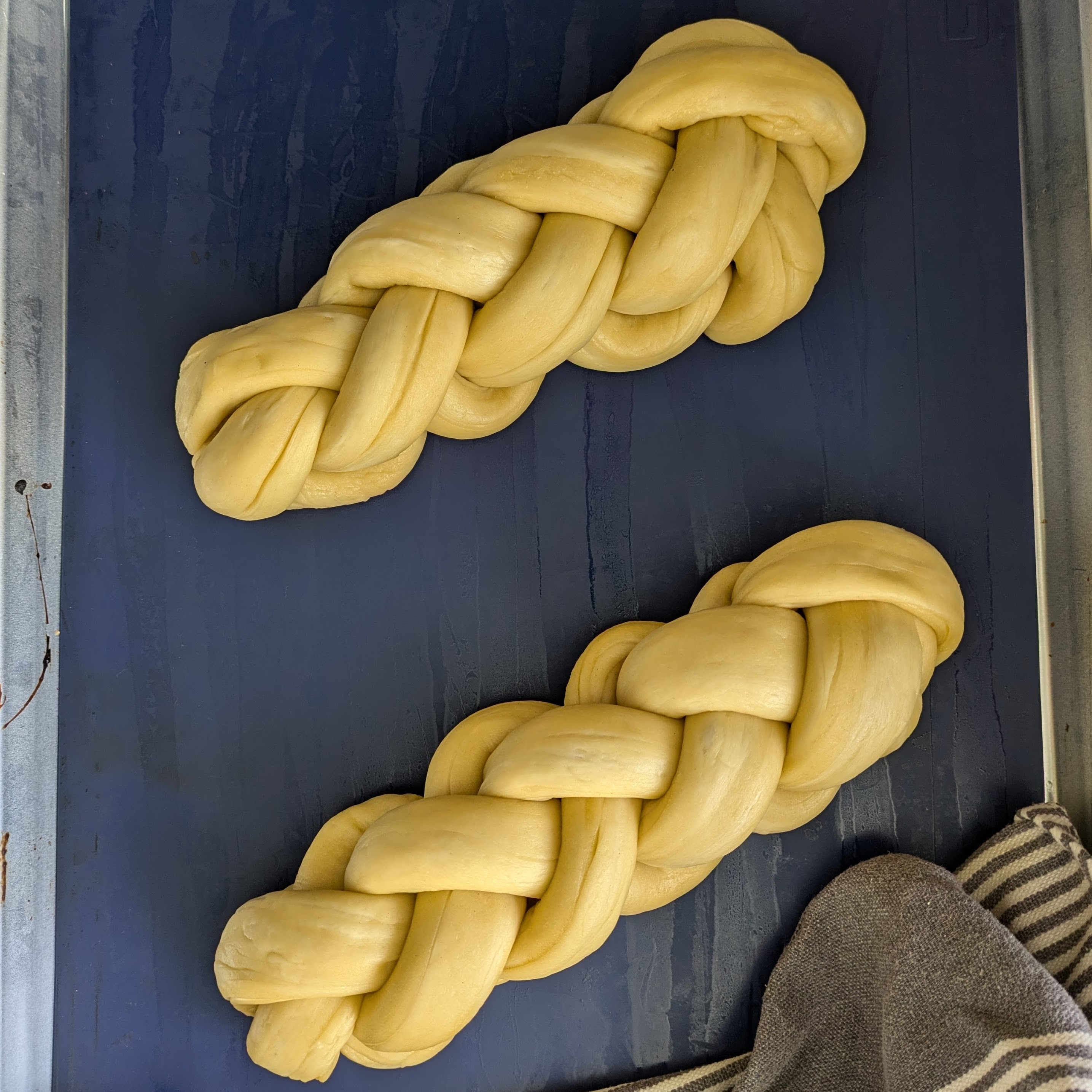 Braided challah dough