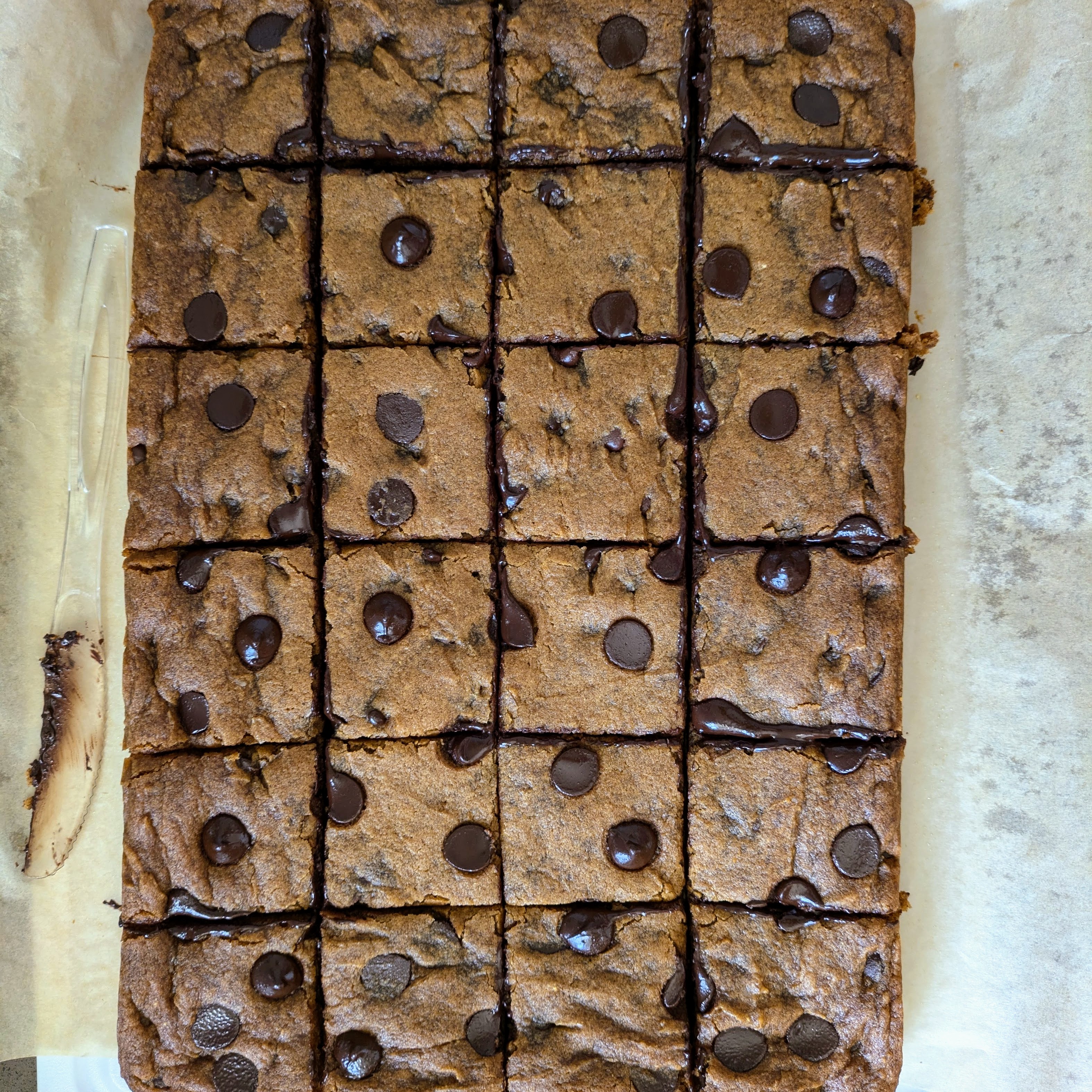 Pumpkin chocolate chip blondies
